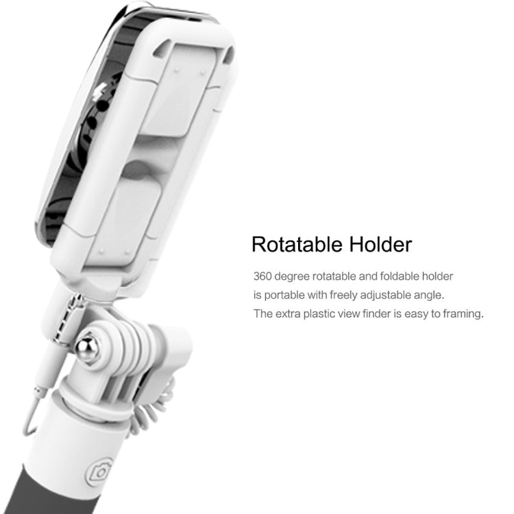 ROCK Mini Selfie Stick Monopod Extendable Handheld Holder with Wire Control & Mirror, For iPhone, Samsung, HTC, LG, Sony, Huawei, Lenovo, Xiaomi and other Smartphones