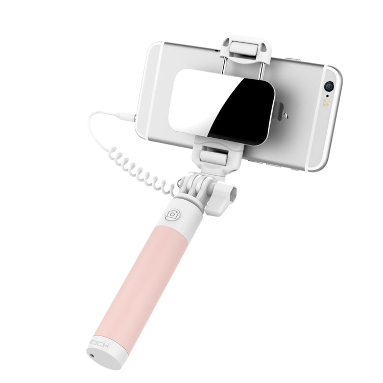 ROCK Mini Selfie Stick Monopod Extendable Handheld Holder with Wire Control & Mirror, For iPhone, Samsung, HTC, LG, Sony, Huawei, Lenovo, Xiaomi and other Smartphones