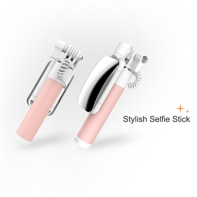 ROCK Mini Selfie Stick Monopod Extendable Handheld Holder with Wire Control & Mirror, For iPhone, Samsung, HTC, LG, Sony, Huawei, Lenovo, Xiaomi and other Smartphones