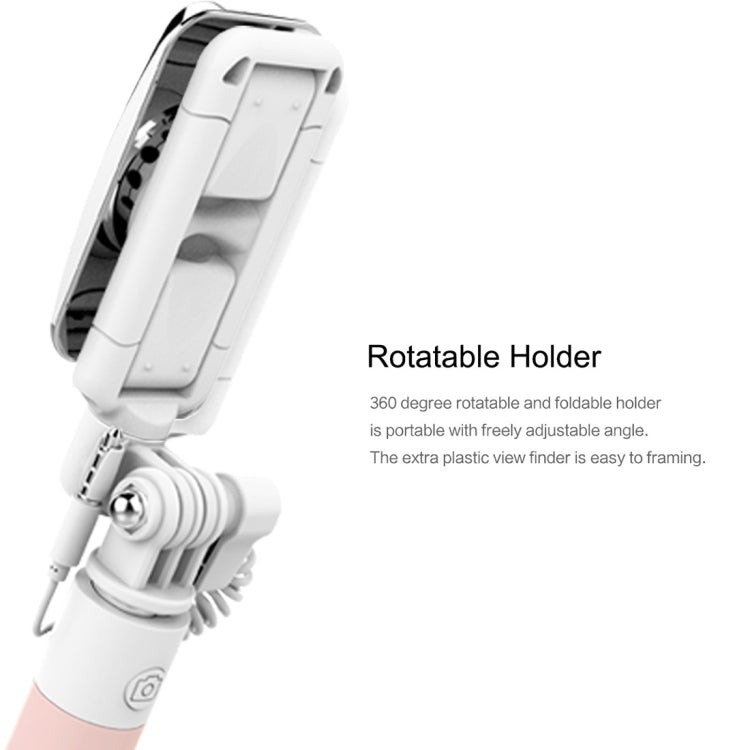 ROCK Mini Selfie Stick Monopod Extendable Handheld Holder with Wire Control & Mirror, For iPhone, Samsung, HTC, LG, Sony, Huawei, Lenovo, Xiaomi and other Smartphones