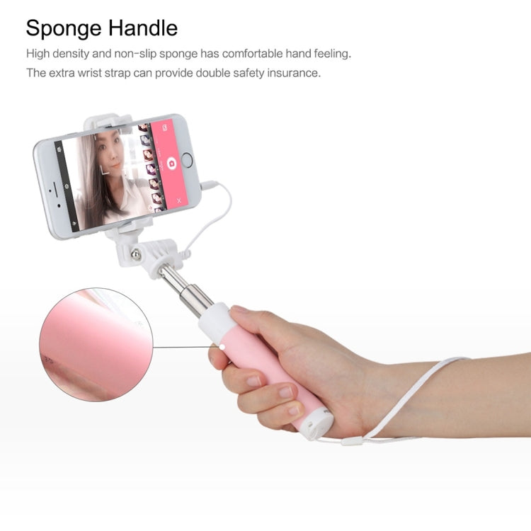 ROCK Mini Selfie Stick Monopod Extendable Handheld Holder with Wire Control & Mirror, For iPhone, Samsung, HTC, LG, Sony, Huawei, Lenovo, Xiaomi and other Smartphones