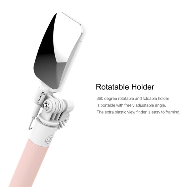 ROCK Mini Selfie Stick Monopod Extendable Handheld Holder with Wire Control & Mirror, For iPhone, Samsung, HTC, LG, Sony, Huawei, Lenovo, Xiaomi and other Smartphones