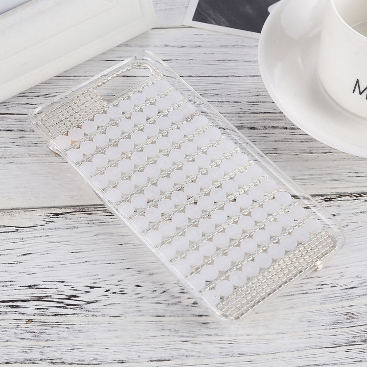 For iPhone SE 2020 & 8 & 7 Crystal Inlaid Beaded Bowknot Decor Hard PC Protective Back Case