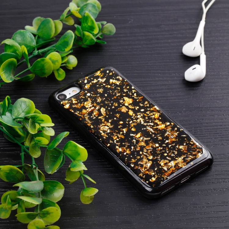 For iPhone SE 2020 & 8 & 7 Gold Foil TPU Protective Back Cover Case