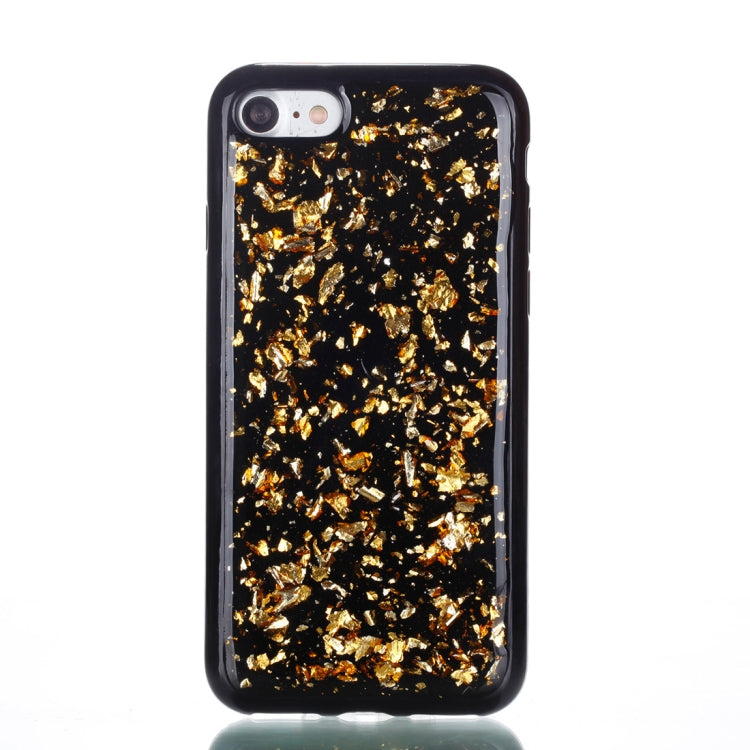 For iPhone SE 2020 & 8 & 7 Gold Foil TPU Protective Back Cover Case