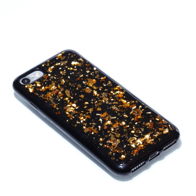 For iPhone SE 2020 & 8 & 7 Gold Foil TPU Protective Back Cover Case
