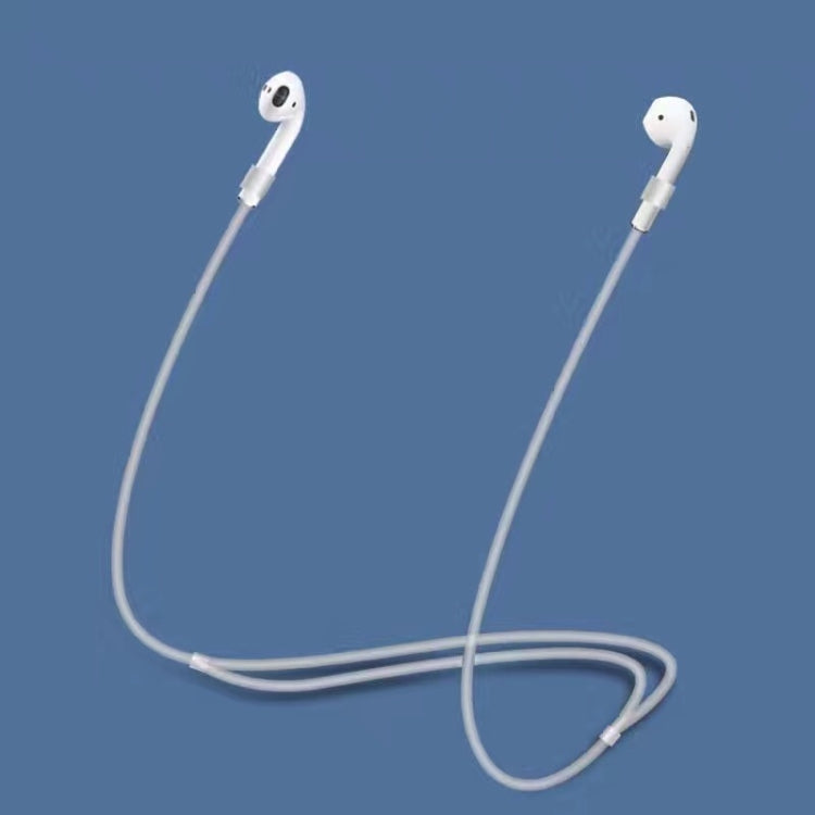Wireless Bluetooth Headset Airpods Anti-lost Rope Lanyard Silicone Protective Sleeve Accessories for Apple AirPods 1 / 2(White)