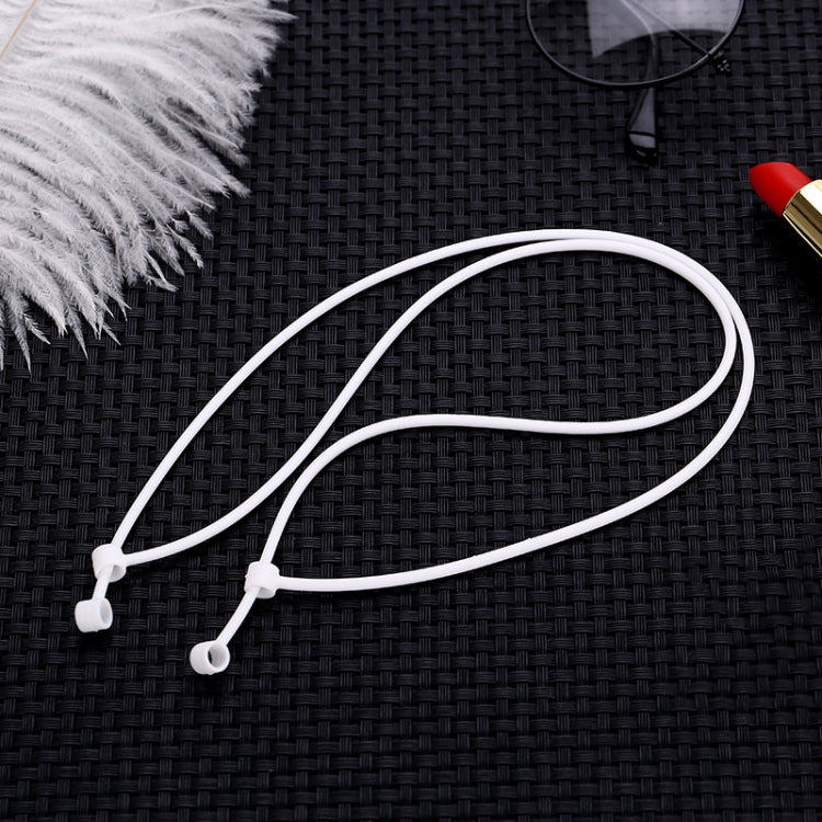 Wireless Bluetooth Headset Airpods Anti-lost Rope Lanyard Silicone Protective Sleeve Accessories for Apple AirPods 1 / 2(White)