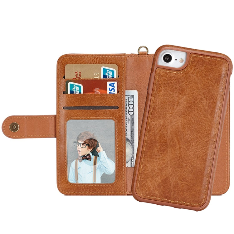 For iPhone SE 2020 & 8 & 7 PU Detachable Horizontal Flip Protective Leather Case with Card Slots & Wallet & Photo Frame