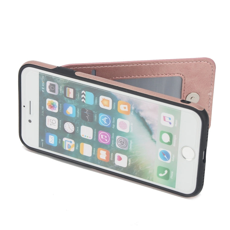 Vertical Flip Zipper Multi-functional Leather Case For iPhone SE 2020 & 8 & 7, with Holder & Photo Frame & Card Slots