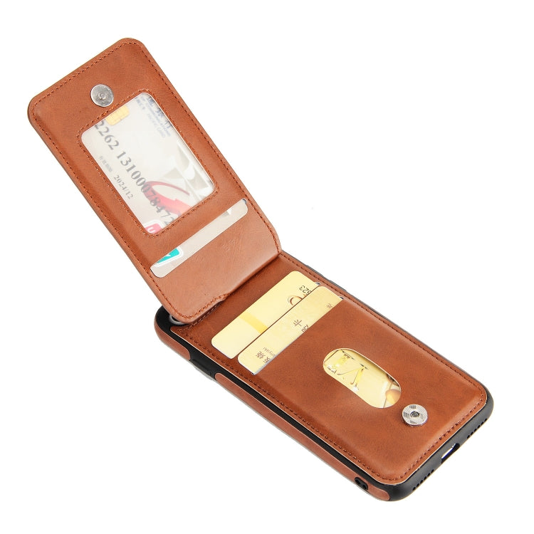 Vertical Flip Zipper Multi-functional Leather Case For iPhone SE 2020 & 8 & 7, with Holder & Photo Frame & Card Slots