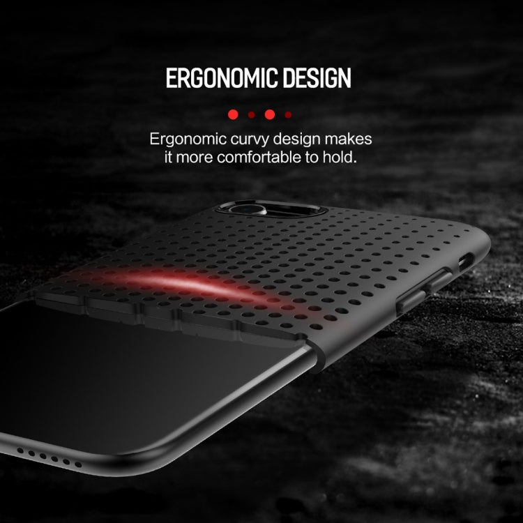 ROCK Dot Series For iPhone SE 2020 & 8 & 7 Mesh Style TPU Breathable Soft Protective Back Cover Case(Red)