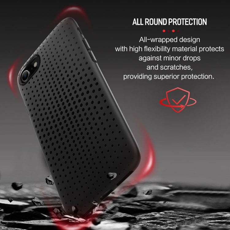 ROCK Dot Series For iPhone SE 2020 & 8 & 7 Mesh Style TPU Breathable Soft Protective Back Cover Case(Red)