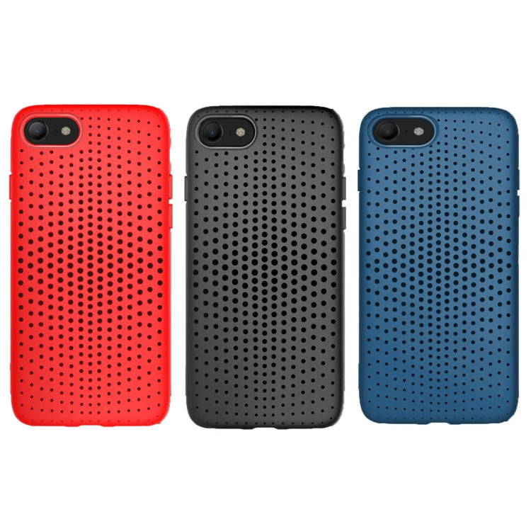 ROCK Dot Series For iPhone SE 2020 & 8 & 7 Mesh Style TPU Breathable Soft Protective Back Cover Case(Red)