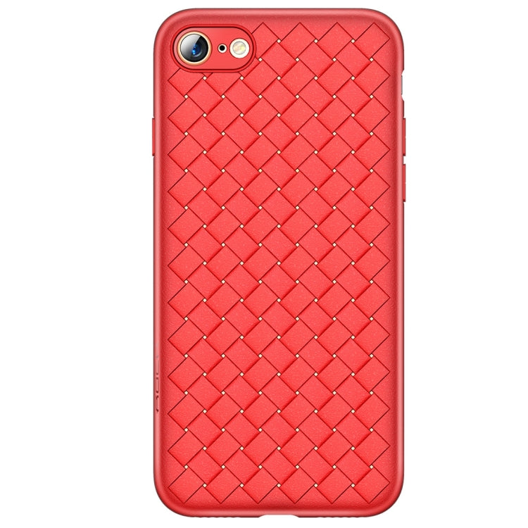 ROCK For iPhone SE 2020 & 8 & 7 Weave Style Ultra-thin TPU Soft Protective Back Cover Case (Red)