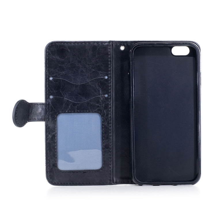 For iPhone SE 2020 & 8 & 7 Retro Oil Wax Texture Horizontal Flip Embossed Leather Case with Holder & Card Slots & Wallet & Photo Frame & Lanyard