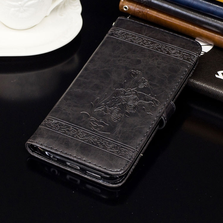 For iPhone SE 2020 & 8 & 7 Retro Oil Wax Texture Horizontal Flip Embossed Leather Case with Holder & Card Slots & Wallet & Photo Frame & Lanyard