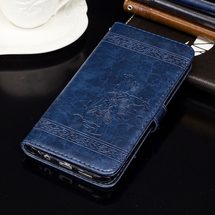 For iPhone SE 2020 & 8 & 7 Retro Oil Wax Texture Horizontal Flip Embossed Leather Case with Holder & Card Slots & Wallet & Photo Frame & Lanyard