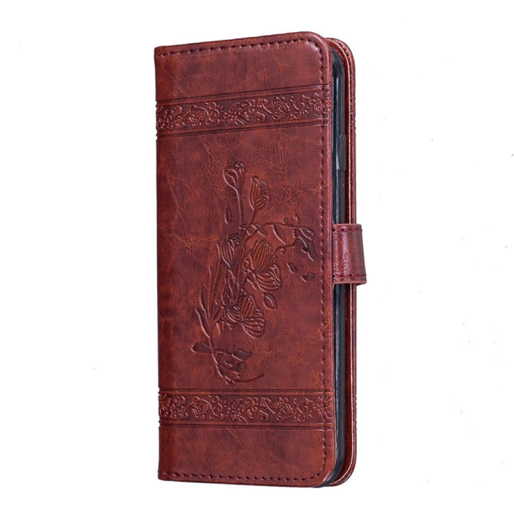 For iPhone SE 2020 & 8 & 7 Retro Oil Wax Texture Horizontal Flip Embossed Leather Case with Holder & Card Slots & Wallet & Photo Frame & Lanyard