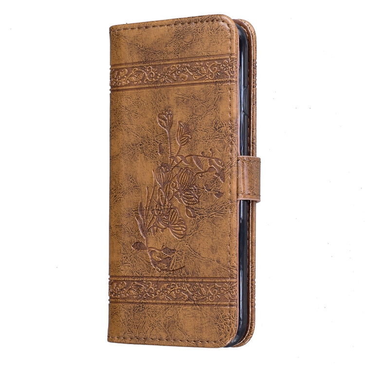 For iPhone SE 2020 & 8 & 7 Retro Oil Wax Texture Horizontal Flip Embossed Leather Case with Holder & Card Slots & Wallet & Photo Frame & Lanyard
