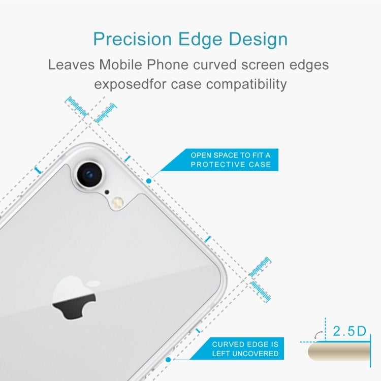 2 PCS for iPhone 8 & 7 0.3mm 9H Surface Hardness 2.5D Curved Edge Explosion-proof Premium Tempered Glass Back Screen Protector