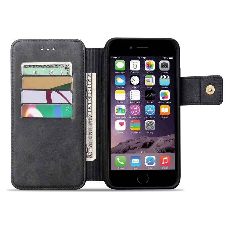 Cowhide Texture Magnetic Absorption Detachable Horizontal Flip Leather Case For iPhone SE 2020 & 8 & 7, with Holder & Card Slots & Wallet