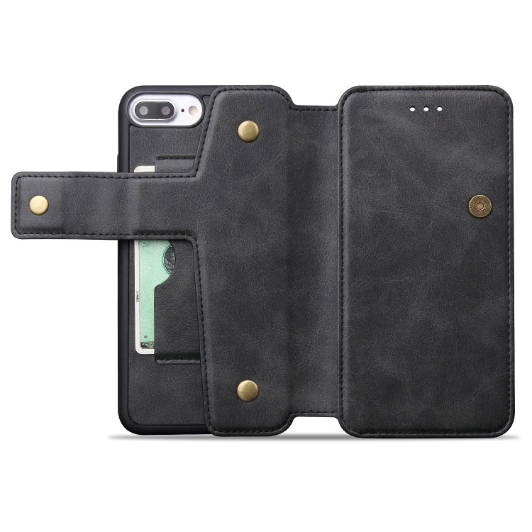 Cowhide Texture Magnetic Absorption Detachable Horizontal Flip Leather Case For iPhone SE 2020 & 8 & 7, with Holder & Card Slots & Wallet