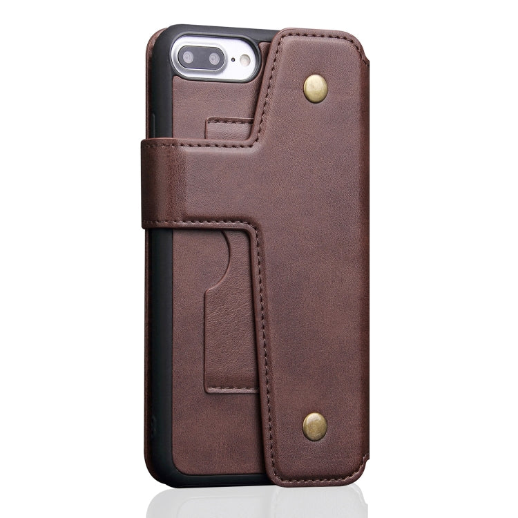 Cowhide Texture Magnetic Absorption Detachable Horizontal Flip Leather Case For iPhone SE 2020 & 8 & 7, with Holder & Card Slots & Wallet
