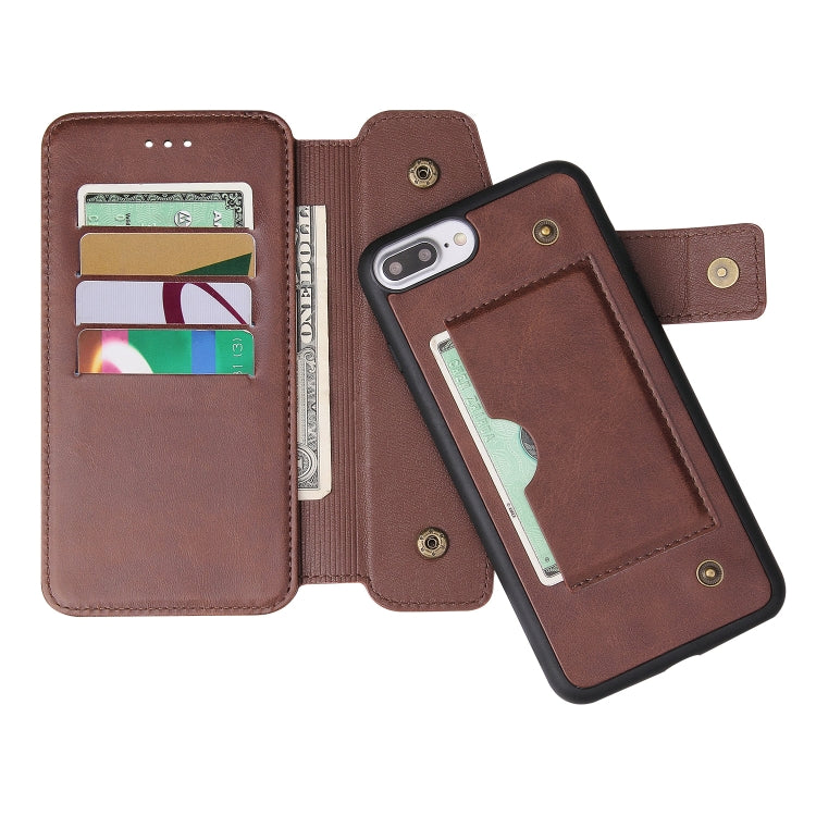 Cowhide Texture Magnetic Absorption Detachable Horizontal Flip Leather Case For iPhone SE 2020 & 8 & 7, with Holder & Card Slots & Wallet
