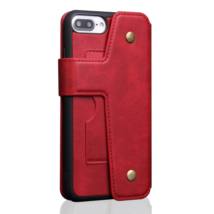 Cowhide Texture Magnetic Absorption Detachable Horizontal Flip Leather Case For iPhone SE 2020 & 8 & 7, with Holder & Card Slots & Wallet