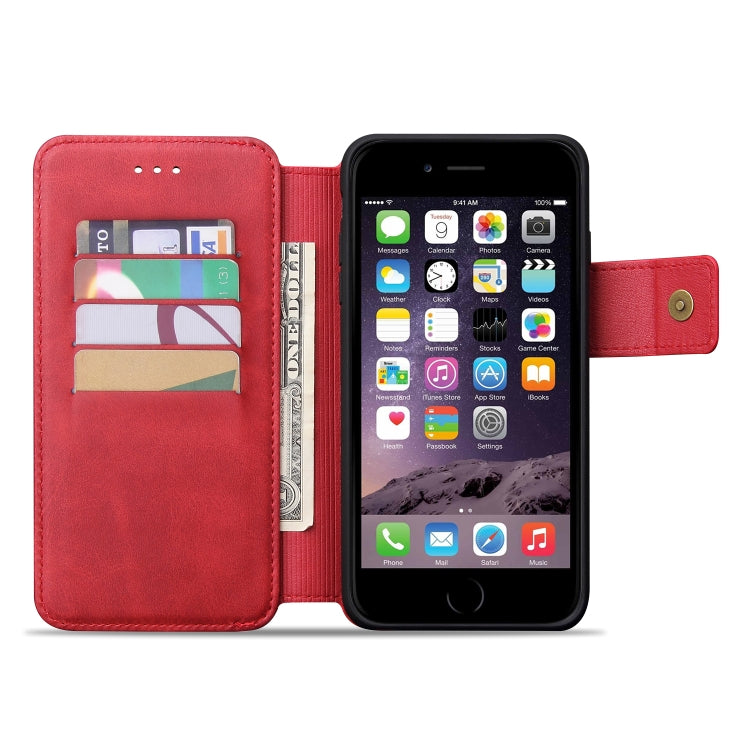 Cowhide Texture Magnetic Absorption Detachable Horizontal Flip Leather Case For iPhone SE 2020 & 8 & 7, with Holder & Card Slots & Wallet