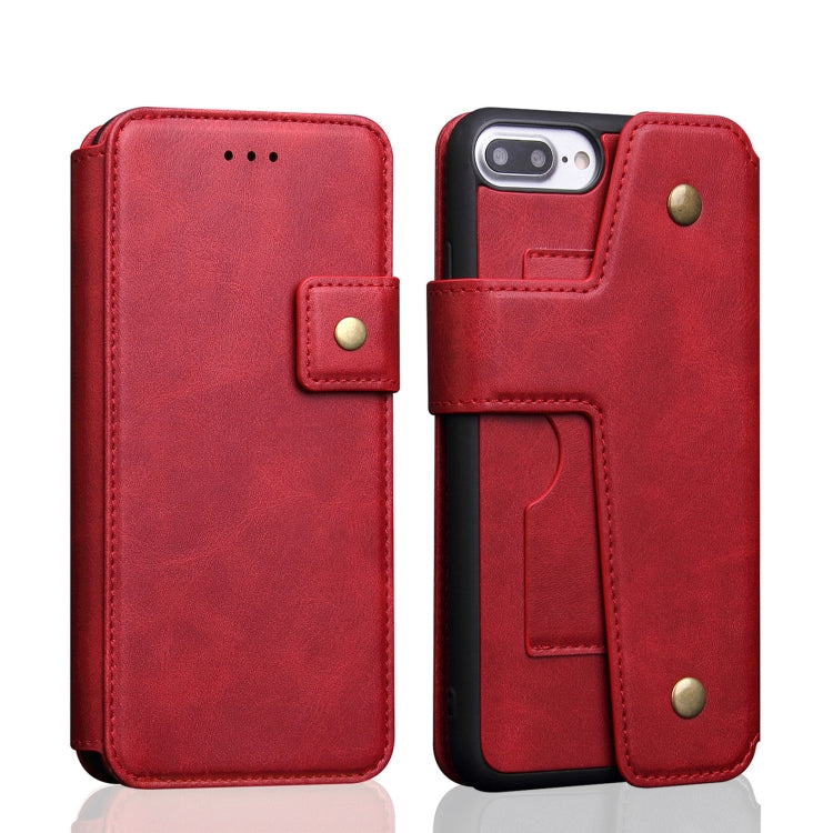Cowhide Texture Magnetic Absorption Detachable Horizontal Flip Leather Case For iPhone SE 2020 & 8 & 7, with Holder & Card Slots & Wallet
