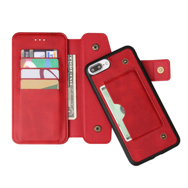 Cowhide Texture Magnetic Absorption Detachable Horizontal Flip Leather Case For iPhone SE 2020 & 8 & 7, with Holder & Card Slots & Wallet
