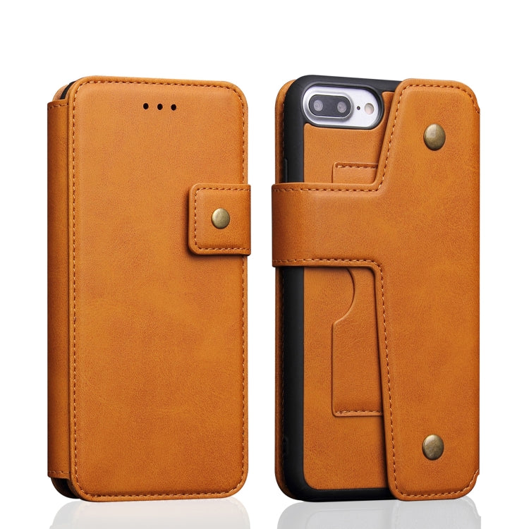 Cowhide Texture Magnetic Absorption Detachable Horizontal Flip Leather Case For iPhone SE 2020 & 8 & 7, with Holder & Card Slots & Wallet