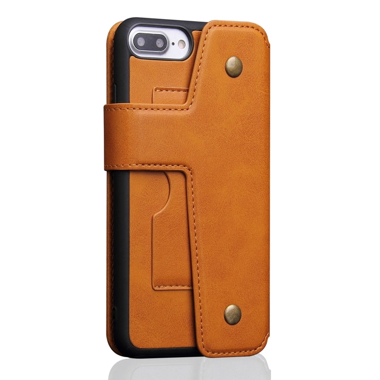 Cowhide Texture Magnetic Absorption Detachable Horizontal Flip Leather Case For iPhone SE 2020 & 8 & 7, with Holder & Card Slots & Wallet