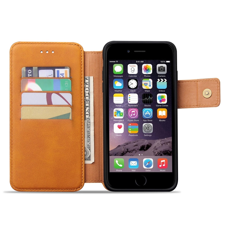 Cowhide Texture Magnetic Absorption Detachable Horizontal Flip Leather Case For iPhone SE 2020 & 8 & 7, with Holder & Card Slots & Wallet
