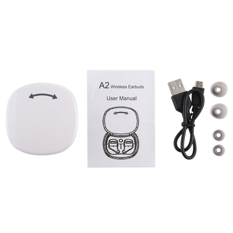 A2 TWS Outdoor Sports Portable In-ear Bluetooth V5.0 + EDR Earphone with 360 Degree Rotation Charging Box