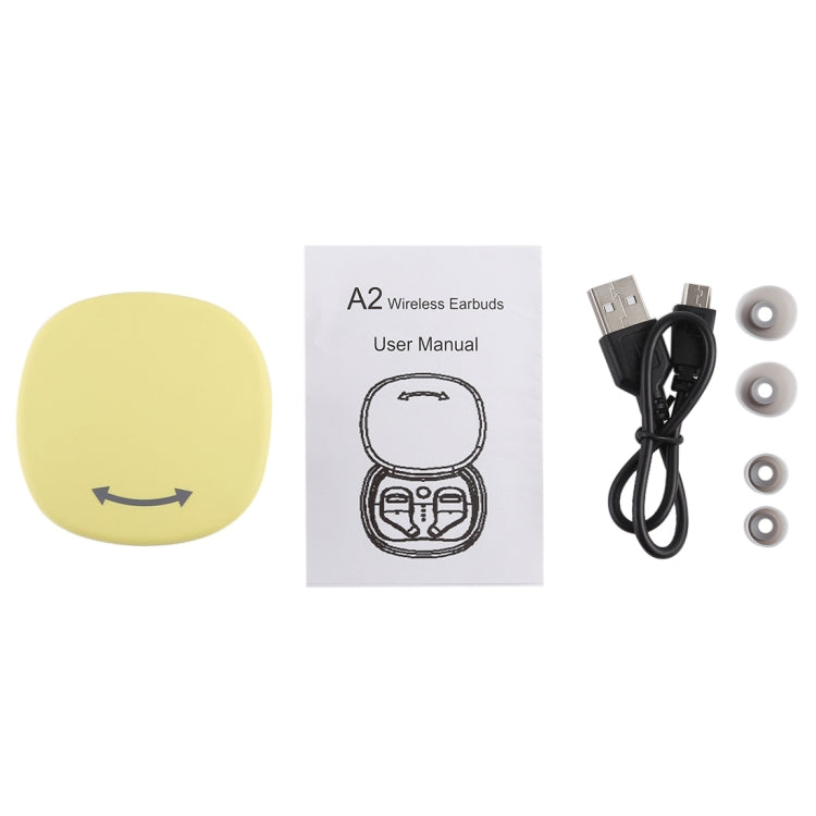 A2 TWS Outdoor Sports Portable In-ear Bluetooth V5.0 + EDR Earphone with 360 Degree Rotation Charging Box