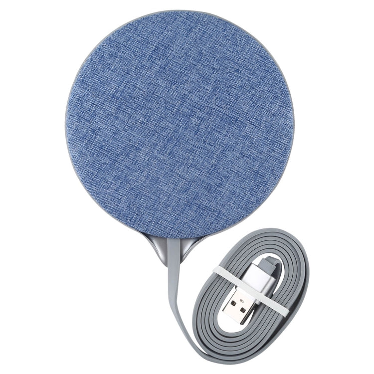 HAMTOD X10 10W Output General Aluminum Alloy + Cloth Materials Qi Standard Wireless Charger(Blue)
