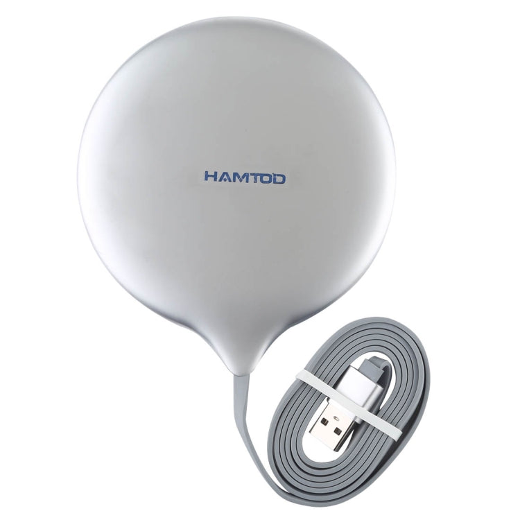 HAMTOD X10 10W Output General Aluminum Alloy + Cloth Materials Qi Standard Wireless Charger(Blue)