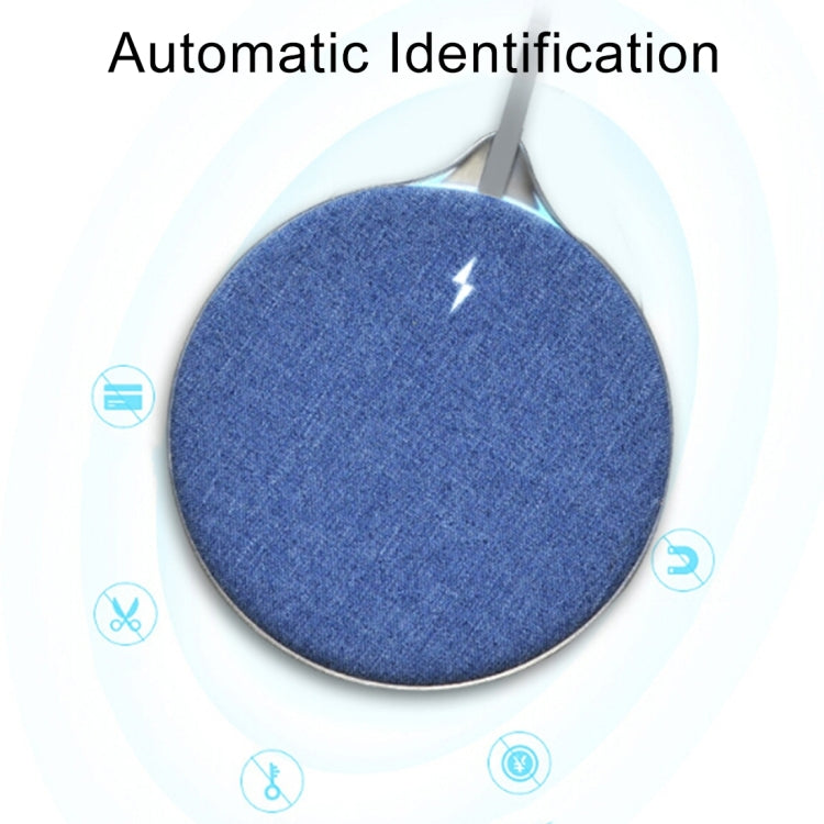 HAMTOD X10 10W Output General Aluminum Alloy + Cloth Materials Qi Standard Wireless Charger(Blue)