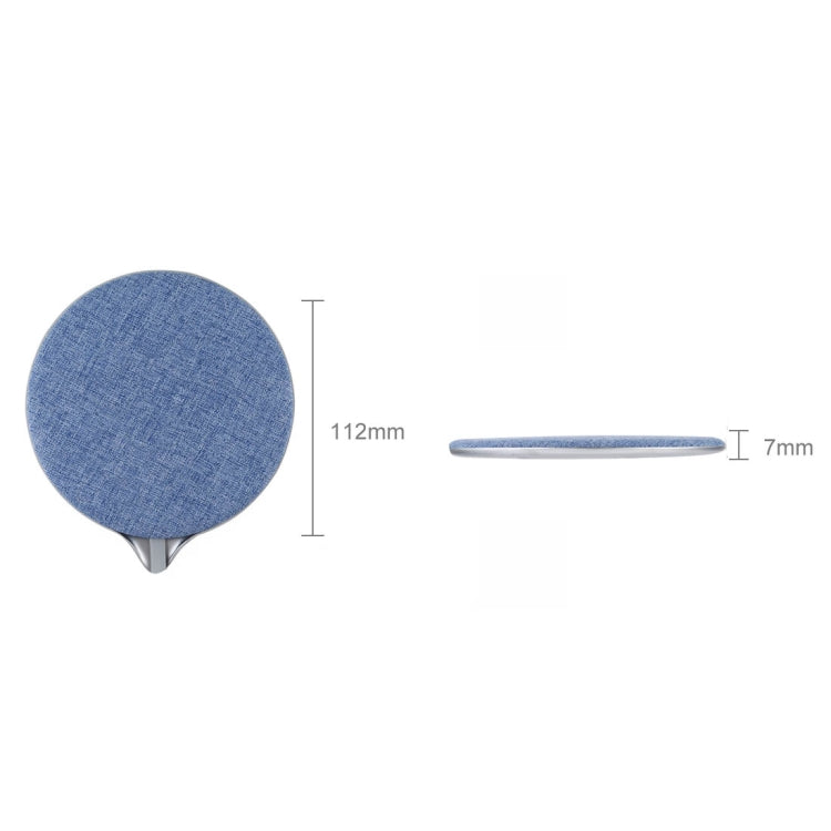 HAMTOD X10 10W Output General Aluminum Alloy + Cloth Materials Qi Standard Wireless Charger(Blue)