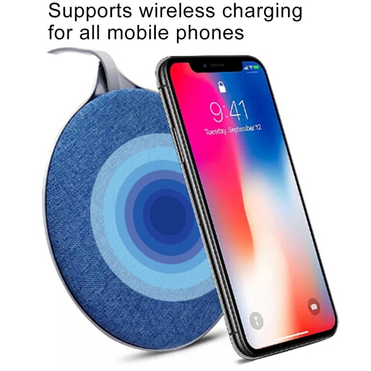 HAMTOD X10 10W Output General Aluminum Alloy + Cloth Materials Qi Standard Wireless Charger(Blue)