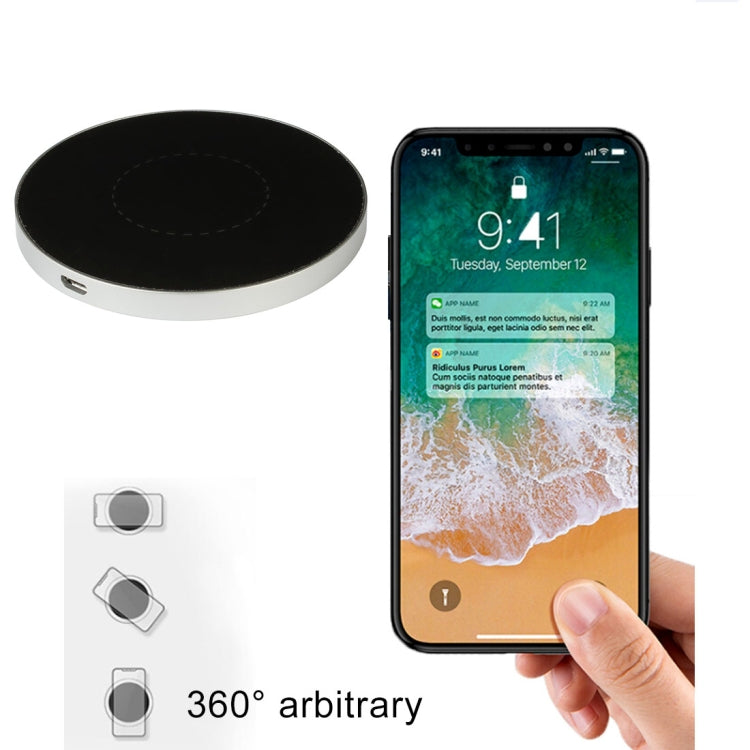 HAMTOD HG3 10W Output Aluminum Alloy Qi Standard Wireless Charger, For iPhone, Galaxy, Huawei, Xiaomi, LG, HTC and Other QI Standard Smart Phones (Silver)