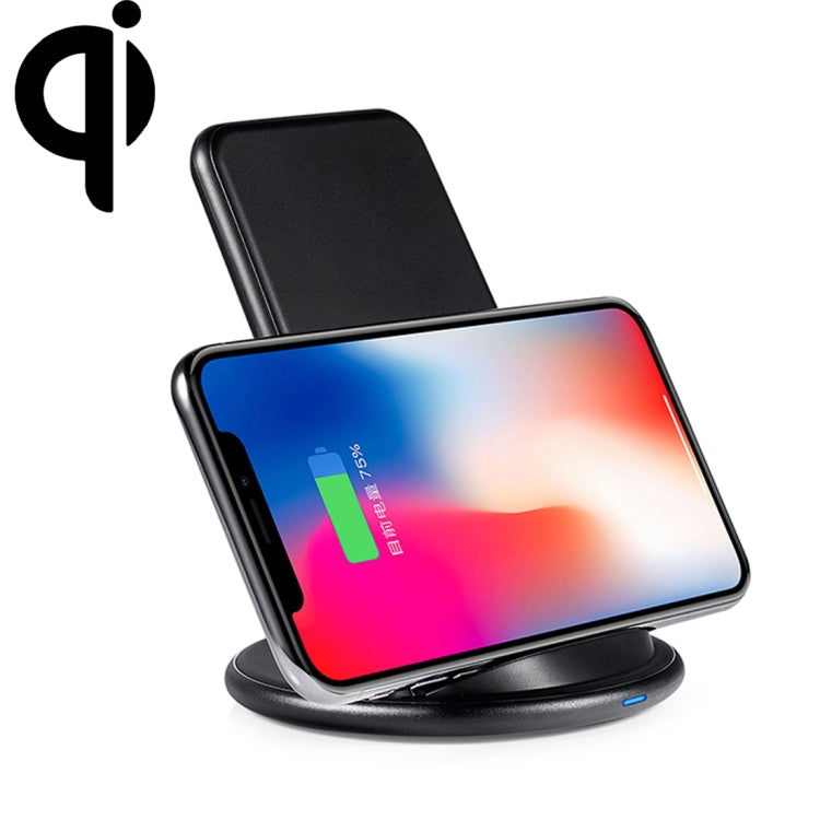 HAMTOD HG20 10W Output Aluminum Alloy Qi Standard Wireless Charger, For iPhone, Galaxy, Huawei, Xiaomi, LG, HTC and Other QI Standard Smart Phones (Black)