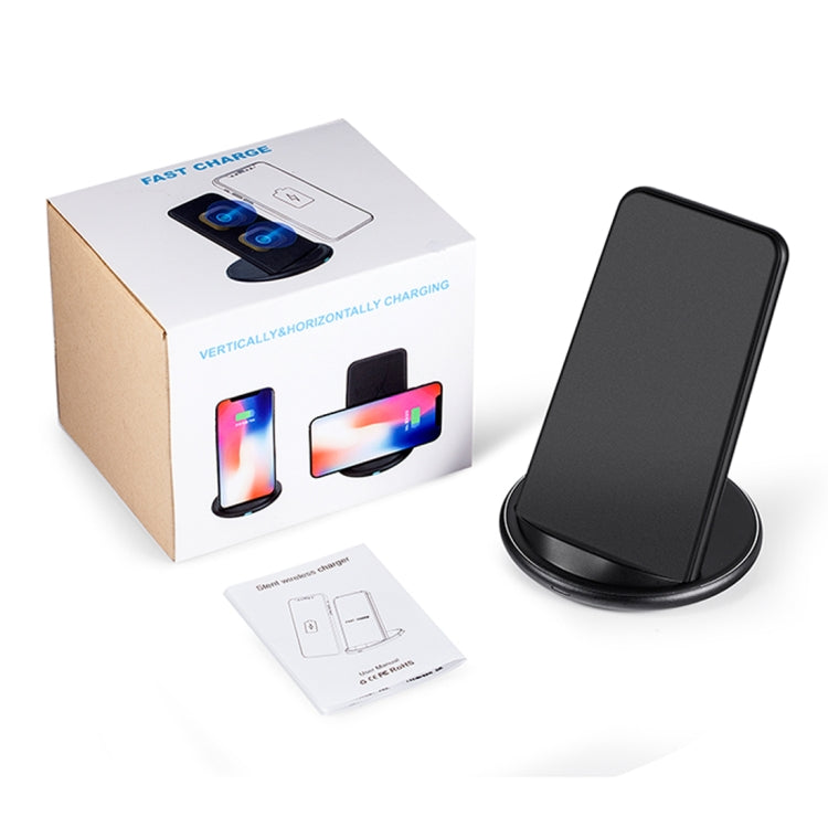 HAMTOD HG20 10W Output Aluminum Alloy Qi Standard Wireless Charger, For iPhone, Galaxy, Huawei, Xiaomi, LG, HTC and Other QI Standard Smart Phones (Black)