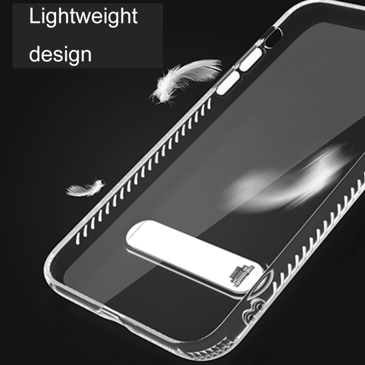 TOTUDESIGN For iPhone SE 2020 & 8 & 7 TPU + PC Dropproof Transparent Protective Back Cover Case with Electroplating Magnetic Holder