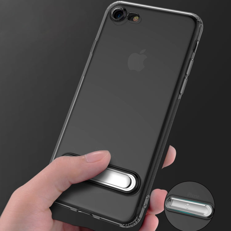 TOTUDESIGN For iPhone SE 2020 & 8 & 7 TPU + PC Dropproof Transparent Protective Back Cover Case with Electroplating Magnetic Holder