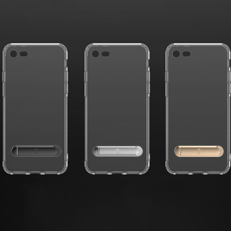 TOTUDESIGN For iPhone SE 2020 & 8 & 7 TPU + PC Dropproof Transparent Protective Back Cover Case with Electroplating Magnetic Holder