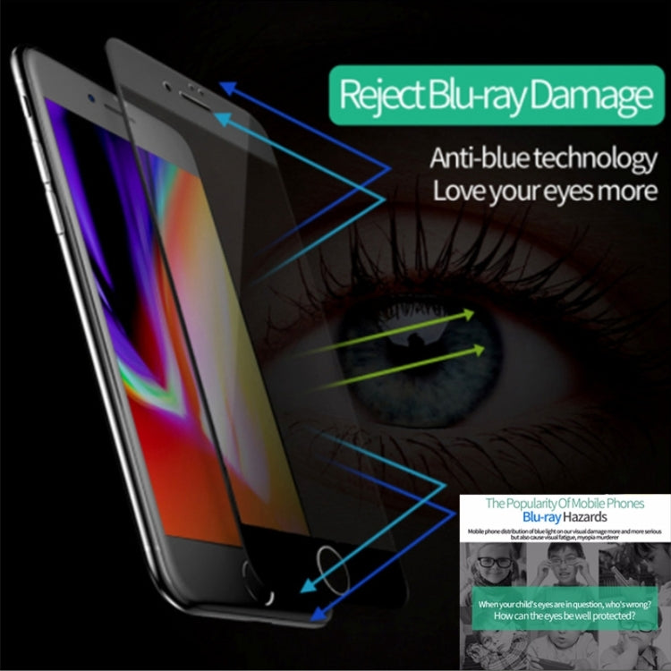 TOTUDESIGN for iPhone 8 & 7 9H Surface Hardness 3D Full Coverage Anti-blue Light Eye Protection Tempered Glass HD Front Screen Protector
